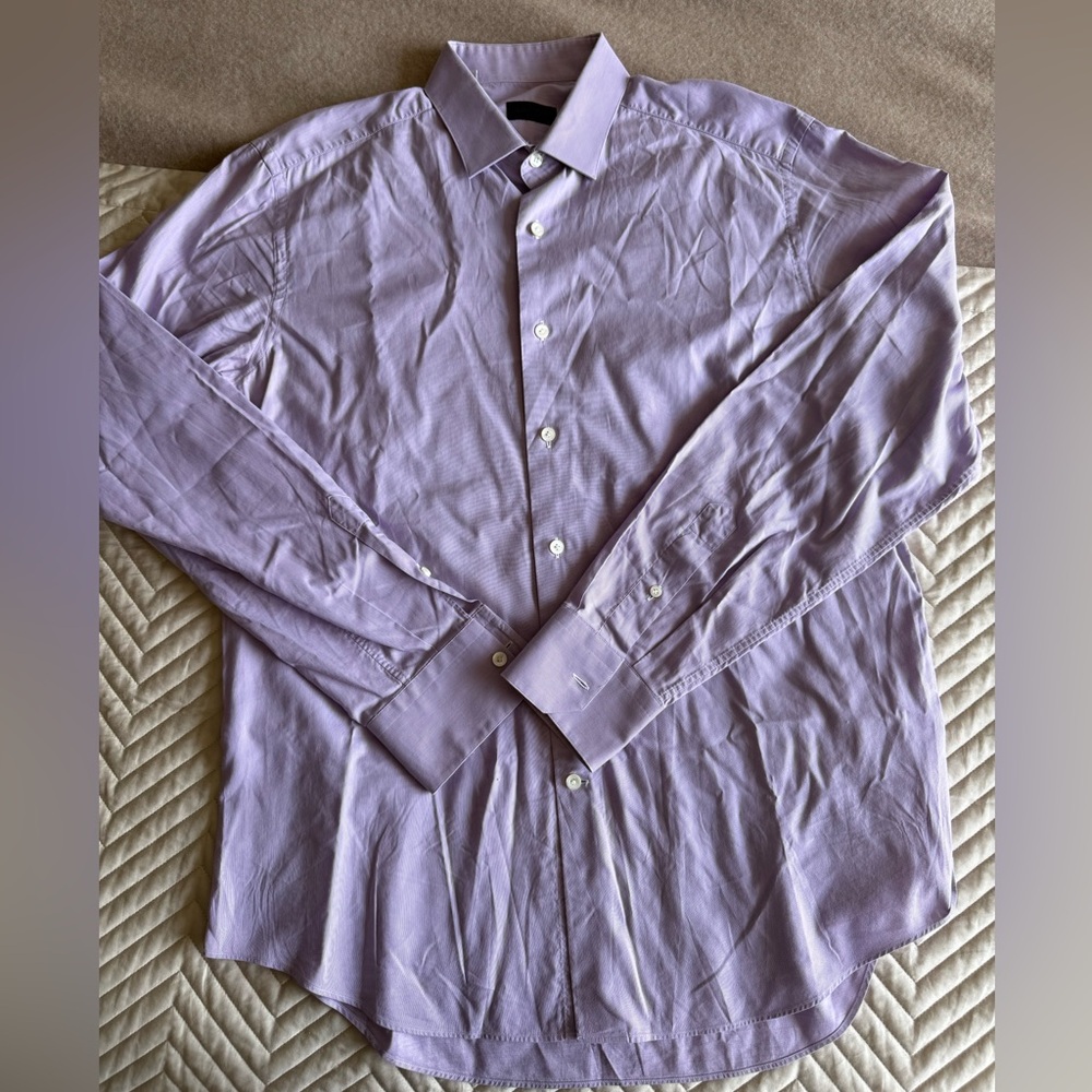 Lanvin Men's Lavender Dress Shirt 42x16.5